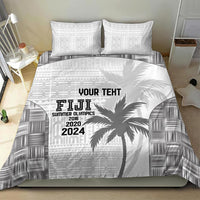 Custom Fiji Rugby Bedding Set History Champions World Cup 7s - White LT9 - Polynesian Pride