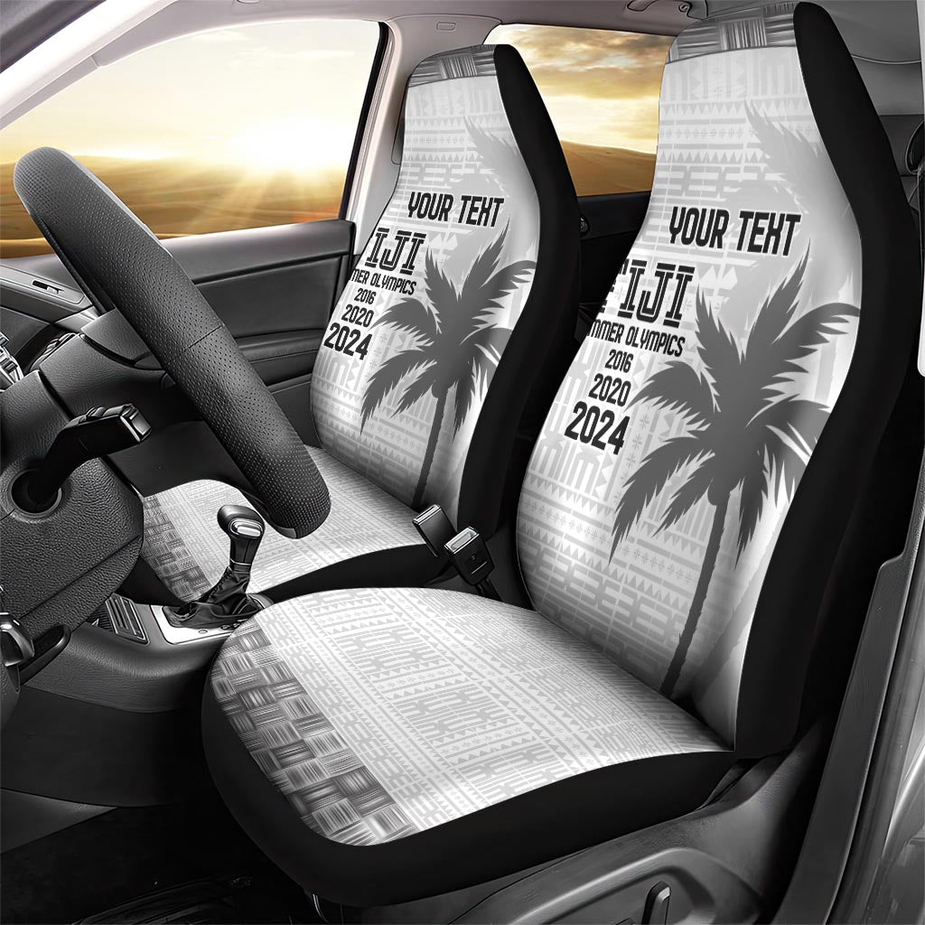 Custom Fiji Rugby Car Seat Cover History Champions World Cup 7s - White LT9 - Polynesian Pride