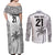 Custom Fiji Rugby Couples Matching Off Shoulder Maxi Dress and Long Sleeve Button Shirt History Champions World Cup 7s - White