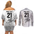 Custom Fiji Rugby Couples Matching Off Shoulder Short Dress and Long Sleeve Button Shirt History Champions World Cup 7s - White