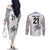 Custom Fiji Rugby Couples Matching Off The Shoulder Long Sleeve Dress and Long Sleeve Button Shirt History Champions World Cup 7s - White