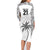 Custom Fiji Rugby Family Matching Long Sleeve Bodycon Dress and Hawaiian Shirt History Champions World Cup 7s - White