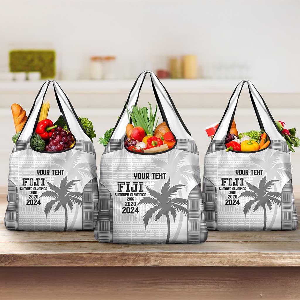 Custom Fiji Rugby Grocery Bag History Champions World Cup 7s - White LT9 3-pack One Size White - Polynesian Pride