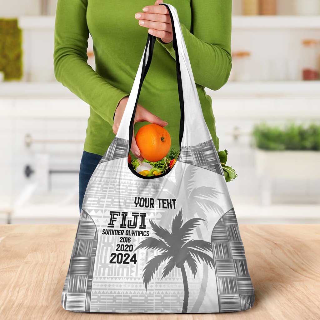 Custom Fiji Rugby Grocery Bag History Champions World Cup 7s - White LT9 - Polynesian Pride