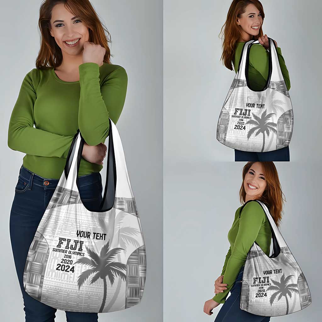 Custom Fiji Rugby Grocery Bag History Champions World Cup 7s - White LT9 - Polynesian Pride