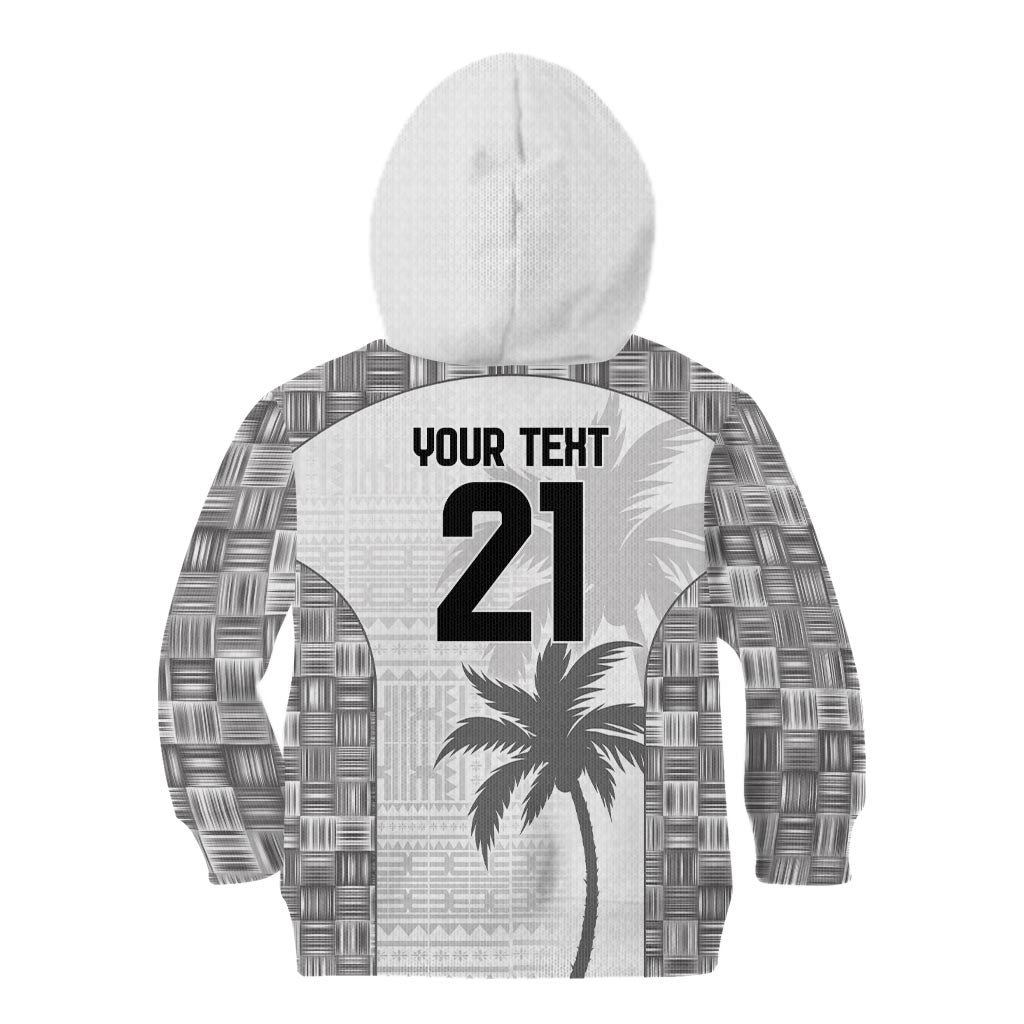 Custom Fiji Rugby Kid Hoodie History Champions World Cup 7s - White LT9 - Polynesian Pride