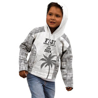 Custom Fiji Rugby Kid Hoodie History Champions World Cup 7s - White LT9 - Polynesian Pride
