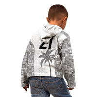 Custom Fiji Rugby Kid Hoodie History Champions World Cup 7s - White LT9 - Polynesian Pride
