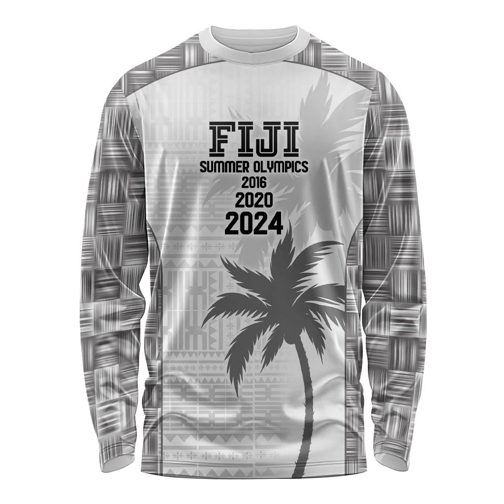 Custom Fiji Rugby Long Sleeve Shirt History Champions World Cup 7s - White LT9 Unisex White - Polynesian Pride