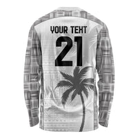 Custom Fiji Rugby Long Sleeve Shirt History Champions World Cup 7s - White LT9 - Polynesian Pride