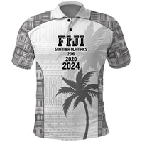 Custom Fiji Rugby Polo Shirt History Champions World Cup 7s - White LT9 White - Polynesian Pride