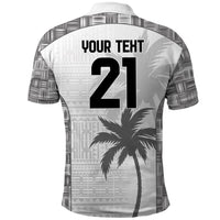 Custom Fiji Rugby Polo Shirt History Champions World Cup 7s - White LT9 - Polynesian Pride