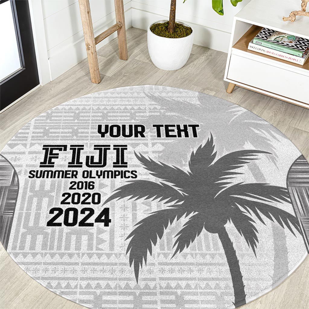 Custom Fiji Rugby Round Carpet History Champions World Cup 7s - White LT9 White - Polynesian Pride