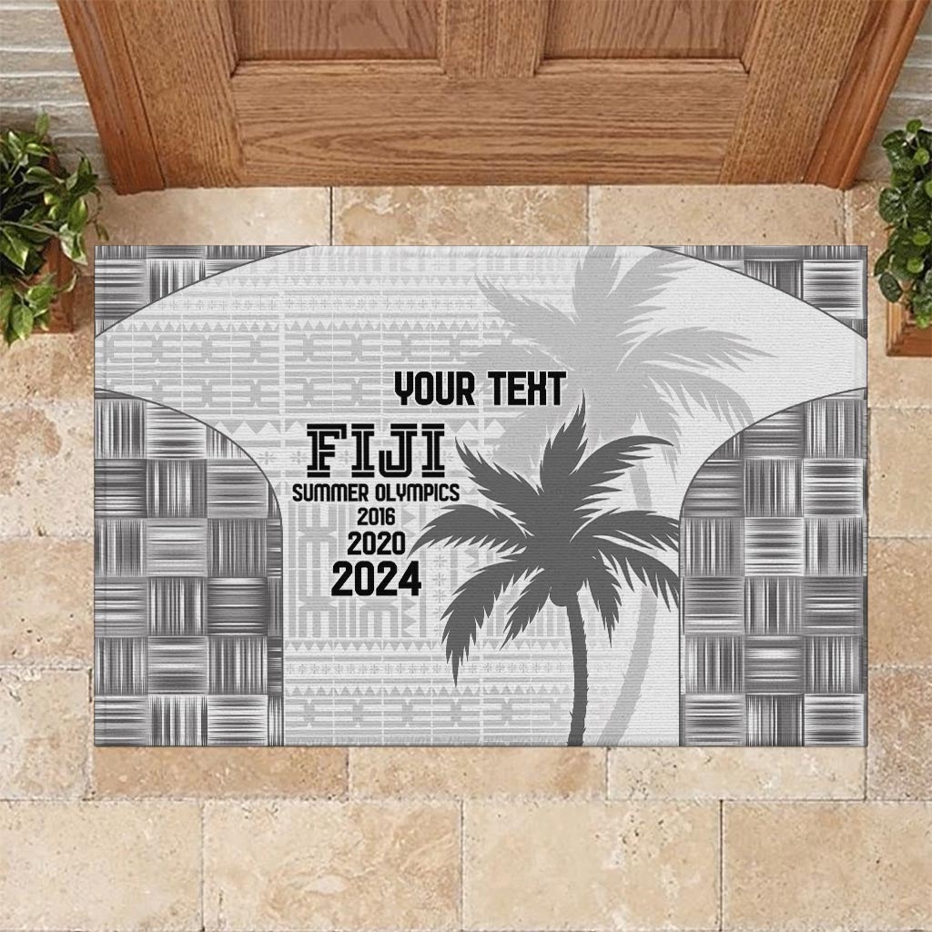 Custom Fiji Rugby Rubber Doormat History Champions World Cup 7s - White LT9 White - Polynesian Pride