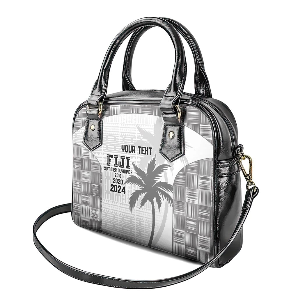 Custom Fiji Rugby Shoulder Handbag History Champions World Cup 7s - White LT9 - Polynesian Pride