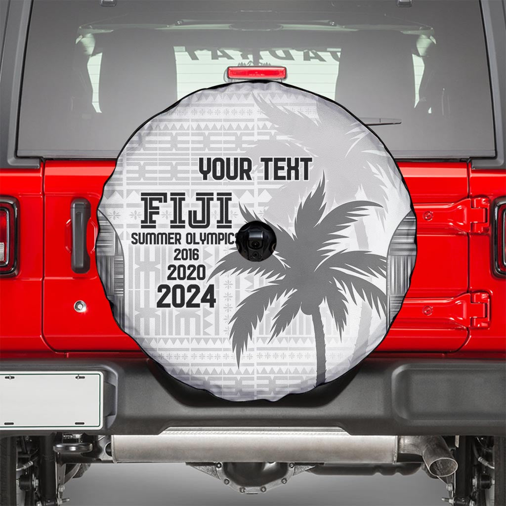 Custom Fiji Rugby Spare Tire Cover History Champions World Cup 7s - White LT9 - Polynesian Pride