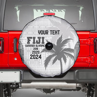Custom Fiji Rugby Spare Tire Cover History Champions World Cup 7s - White LT9 - Polynesian Pride
