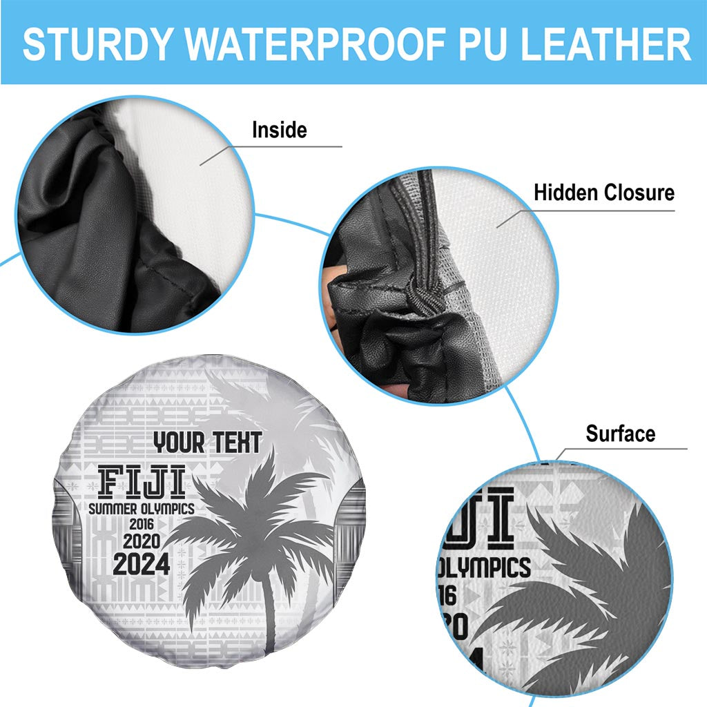 Custom Fiji Rugby Spare Tire Cover History Champions World Cup 7s - White LT9 - Polynesian Pride