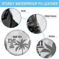 Custom Fiji Rugby Spare Tire Cover History Champions World Cup 7s - White LT9 - Polynesian Pride