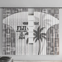 Custom Fiji Rugby Window Curtain History Champions World Cup 7s - White LT9 With Hooks White - Polynesian Pride