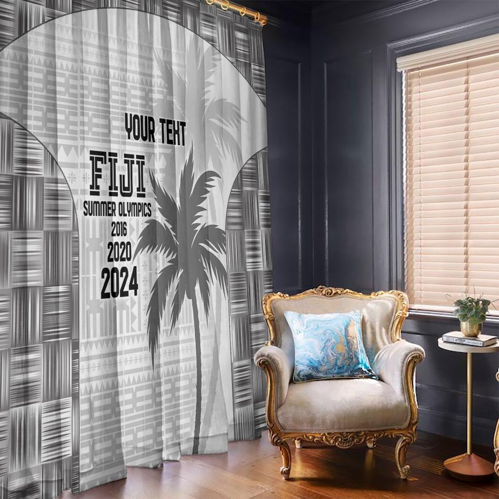Custom Fiji Rugby Window Curtain History Champions World Cup 7s - White LT9 - Polynesian Pride