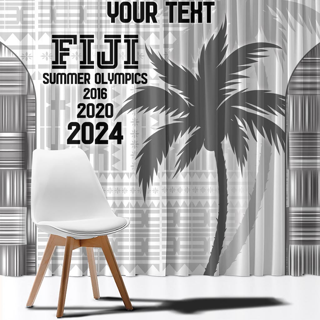 Custom Fiji Rugby Window Curtain History Champions World Cup 7s - White LT9 - Polynesian Pride