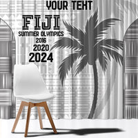Custom Fiji Rugby Window Curtain History Champions World Cup 7s - White LT9 - Polynesian Pride