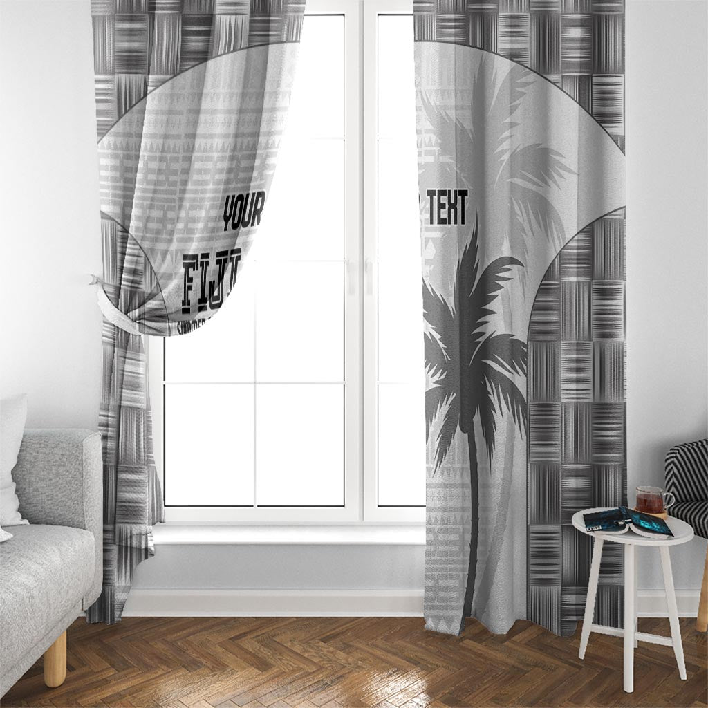 Custom Fiji Rugby Window Curtain History Champions World Cup 7s - White LT9 - Polynesian Pride