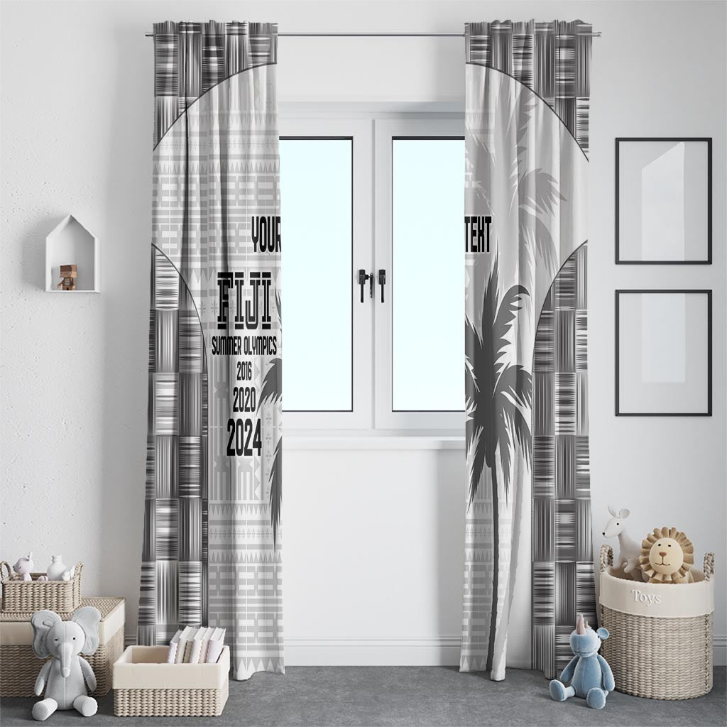 Custom Fiji Rugby Window Curtain History Champions World Cup 7s - White LT9 - Polynesian Pride