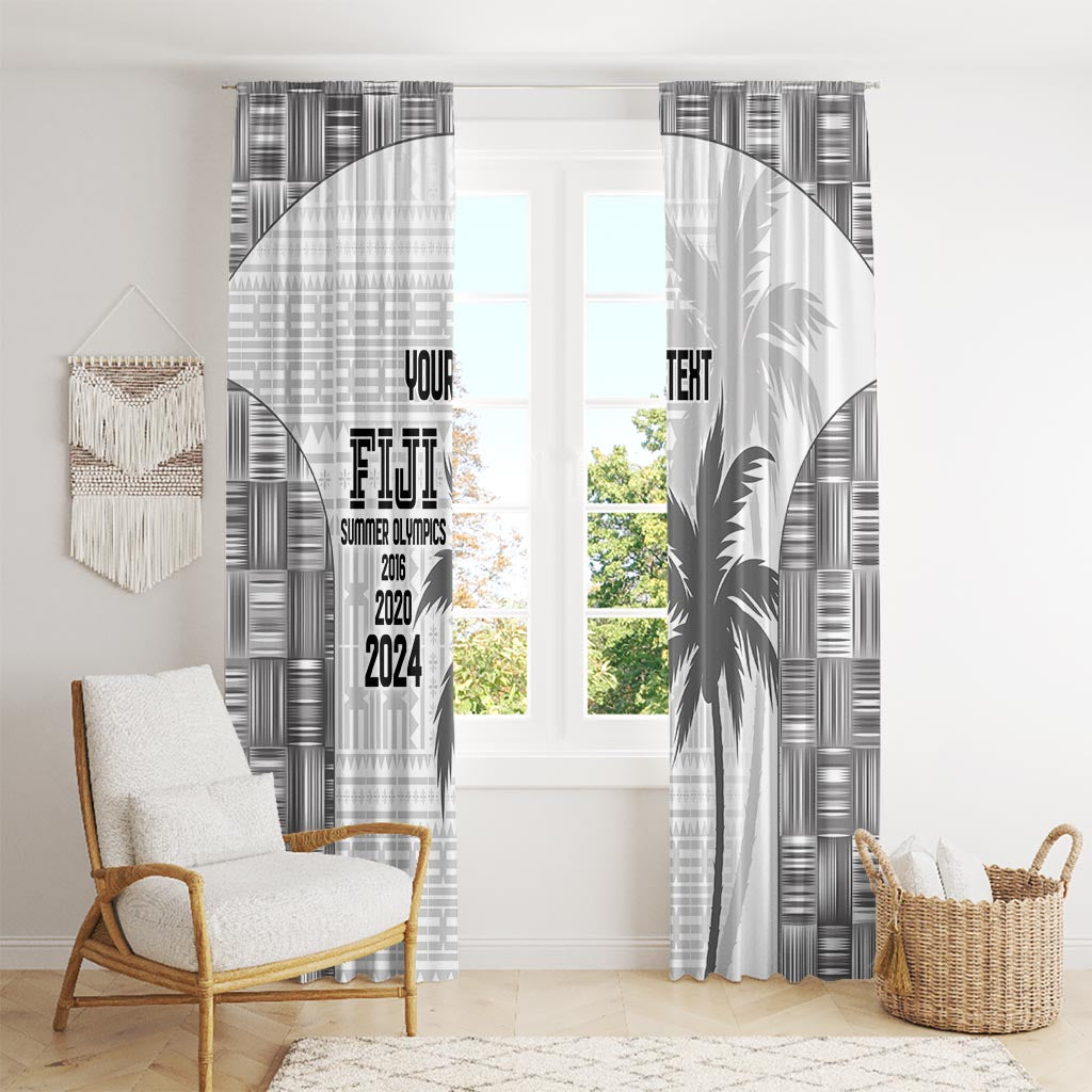 Custom Fiji Rugby Window Curtain History Champions World Cup 7s - White LT9 - Polynesian Pride