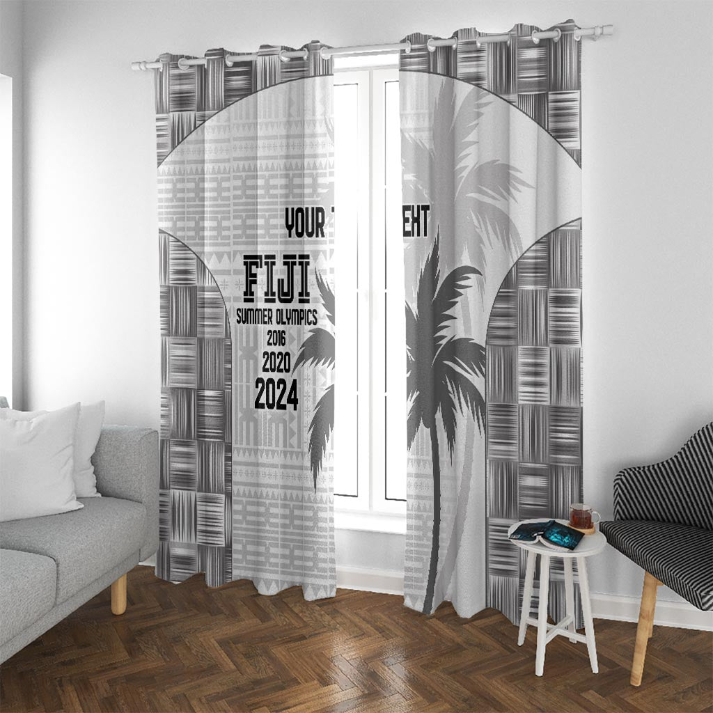 Custom Fiji Rugby Window Curtain History Champions World Cup 7s - White LT9 With Grommets White - Polynesian Pride