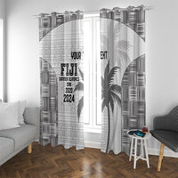 Custom Fiji Rugby Window Curtain History Champions World Cup 7s - White LT9 With Grommets White - Polynesian Pride