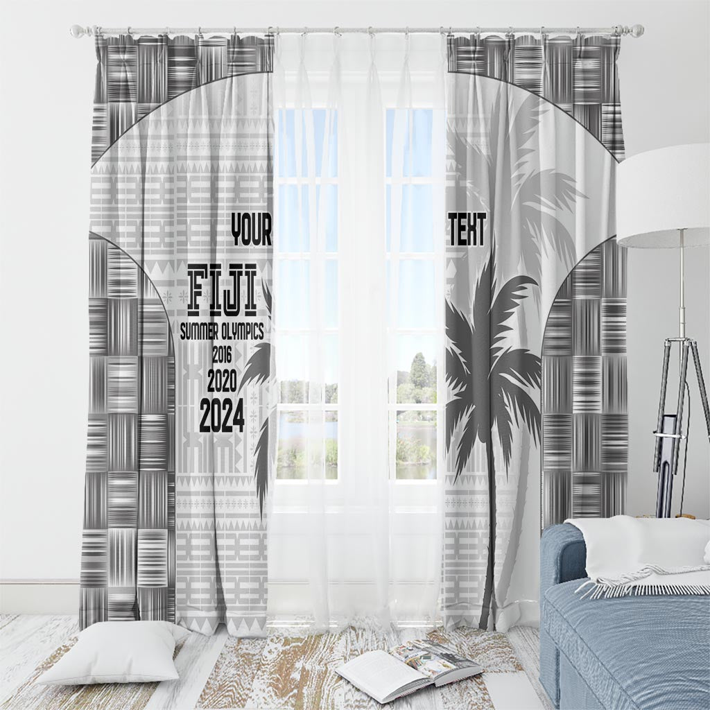 Custom Fiji Rugby Window Curtain History Champions World Cup 7s - White LT9 - Polynesian Pride