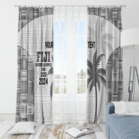 Custom Fiji Rugby Window Curtain History Champions World Cup 7s - White LT9 - Polynesian Pride