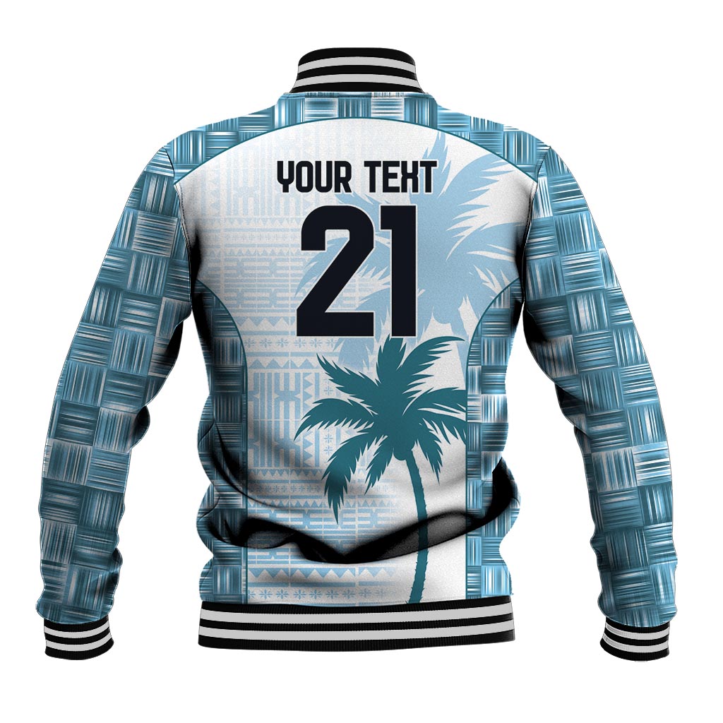 Custom Fiji Rugby Baseball Jacket History Champions World Cup 7s - Bllue LT9 - Polynesian Pride