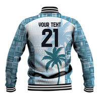 Custom Fiji Rugby Baseball Jacket History Champions World Cup 7s - Bllue LT9 - Polynesian Pride