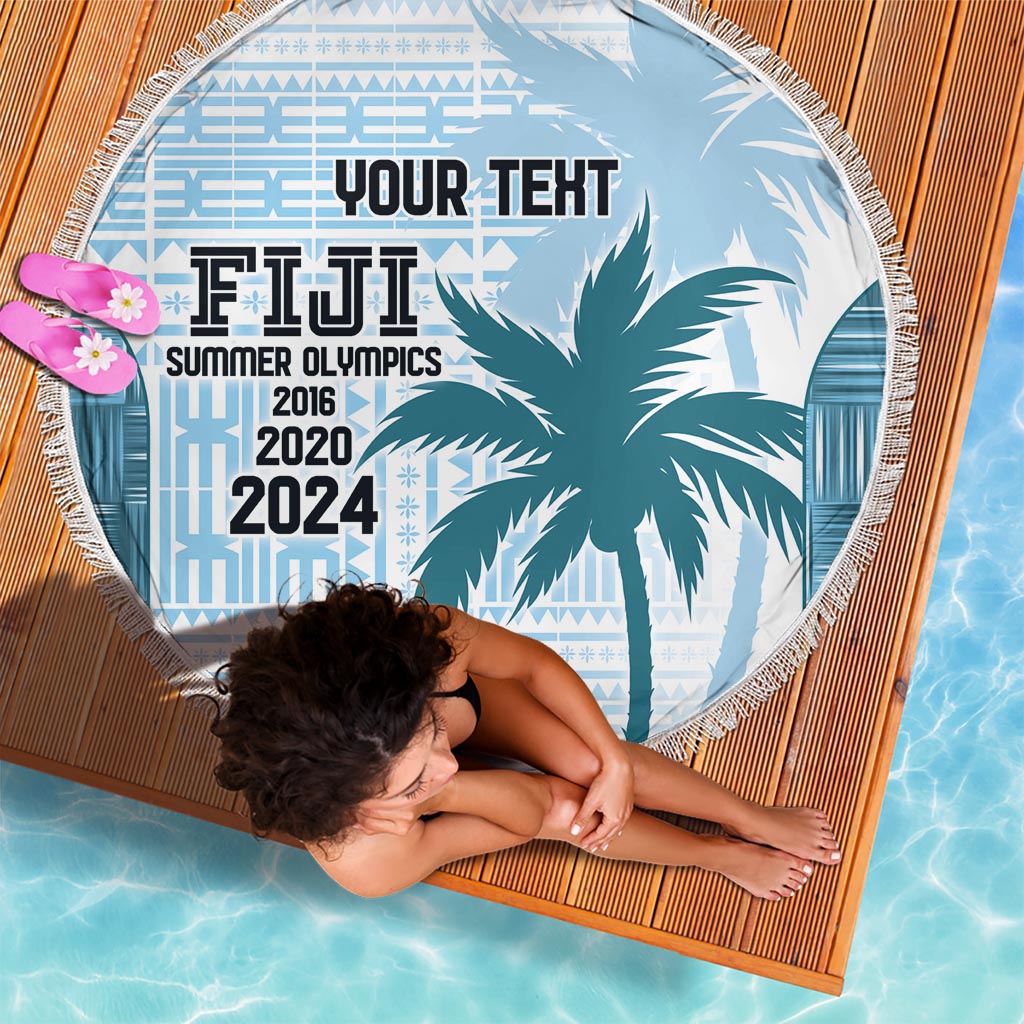 Custom Fiji Rugby Beach Blanket History Champions World Cup 7s - Bllue LT9 - Polynesian Pride
