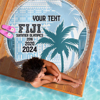 Custom Fiji Rugby Beach Blanket History Champions World Cup 7s - Bllue LT9 - Polynesian Pride