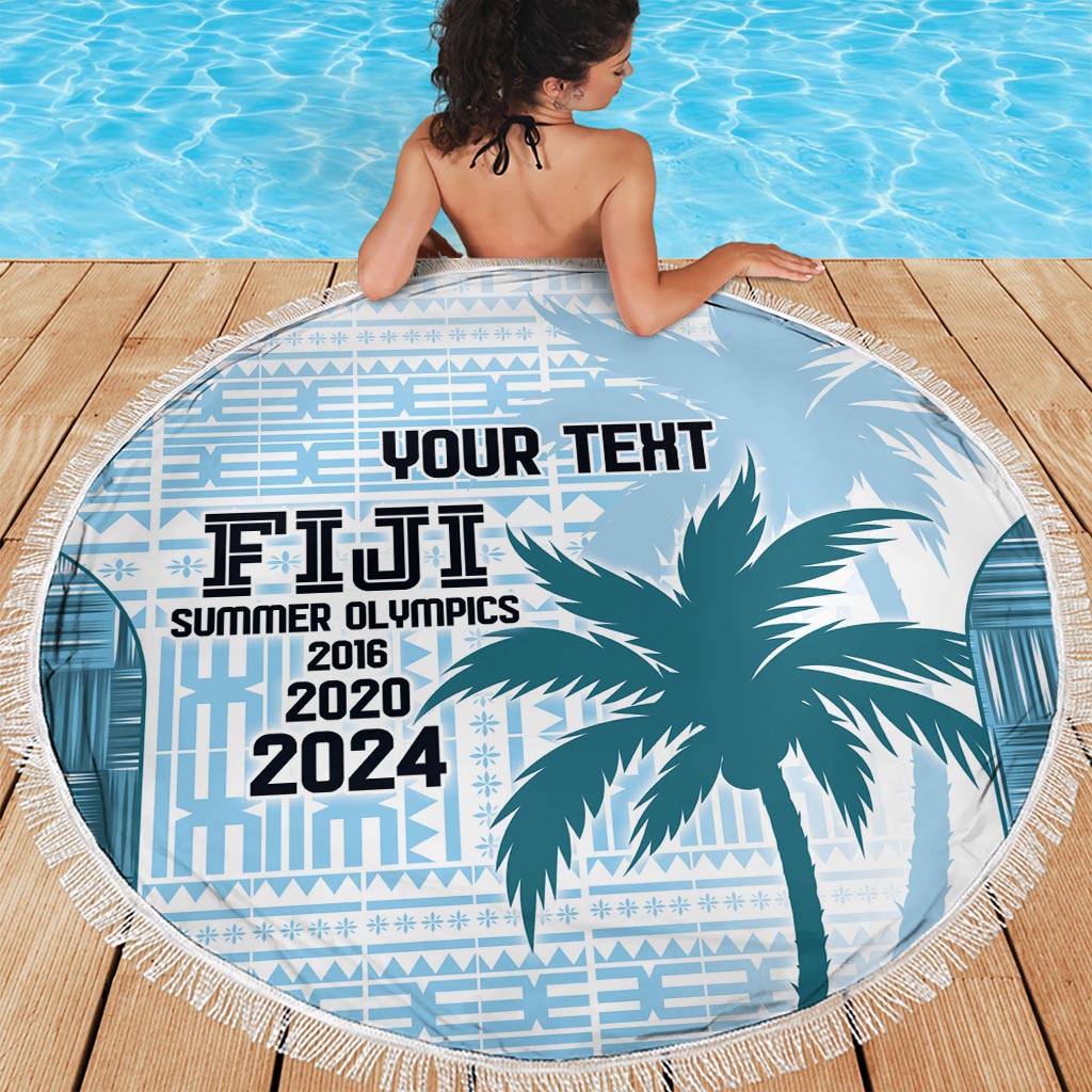 Custom Fiji Rugby Beach Blanket History Champions World Cup 7s - Bllue LT9 - Polynesian Pride