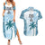 Custom Fiji Rugby Couples Matching Summer Maxi Dress and Hawaiian Shirt History Champions World Cup 7s - Bllue