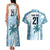 Custom Fiji Rugby Couples Matching Tank Maxi Dress and Hawaiian Shirt History Champions World Cup 7s - Bllue