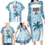 Custom Fiji Rugby Family Matching Long Sleeve Bodycon Dress and Hawaiian Shirt History Champions World Cup 7s - Bllue