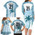 Custom Fiji Rugby Family Matching Long Sleeve Bodycon Dress and Hawaiian Shirt History Champions World Cup 7s - Bllue