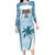 Custom Fiji Rugby Family Matching Long Sleeve Bodycon Dress and Hawaiian Shirt History Champions World Cup 7s - Bllue