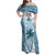 Custom Fiji Rugby Family Matching Off Shoulder Maxi Dress and Hawaiian Shirt History Champions World Cup 7s - Bllue