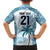 Custom Fiji Rugby Family Matching Puletasi and Hawaiian Shirt History Champions World Cup 7s - Bllue