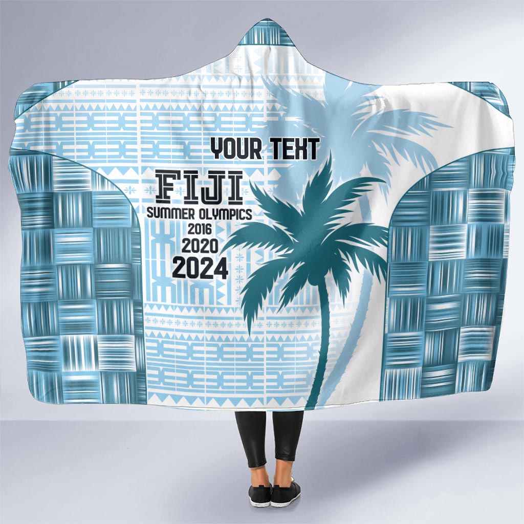 Custom Fiji Rugby Hooded Blanket History Champions World Cup 7s - Bllue LT9 One Size Blue - Polynesian Pride