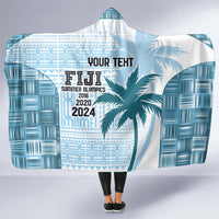Custom Fiji Rugby Hooded Blanket History Champions World Cup 7s - Bllue LT9 One Size Blue - Polynesian Pride