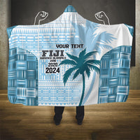 Custom Fiji Rugby Hooded Blanket History Champions World Cup 7s - Bllue LT9 - Polynesian Pride