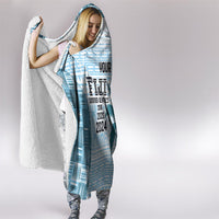 Custom Fiji Rugby Hooded Blanket History Champions World Cup 7s - Bllue LT9 - Polynesian Pride